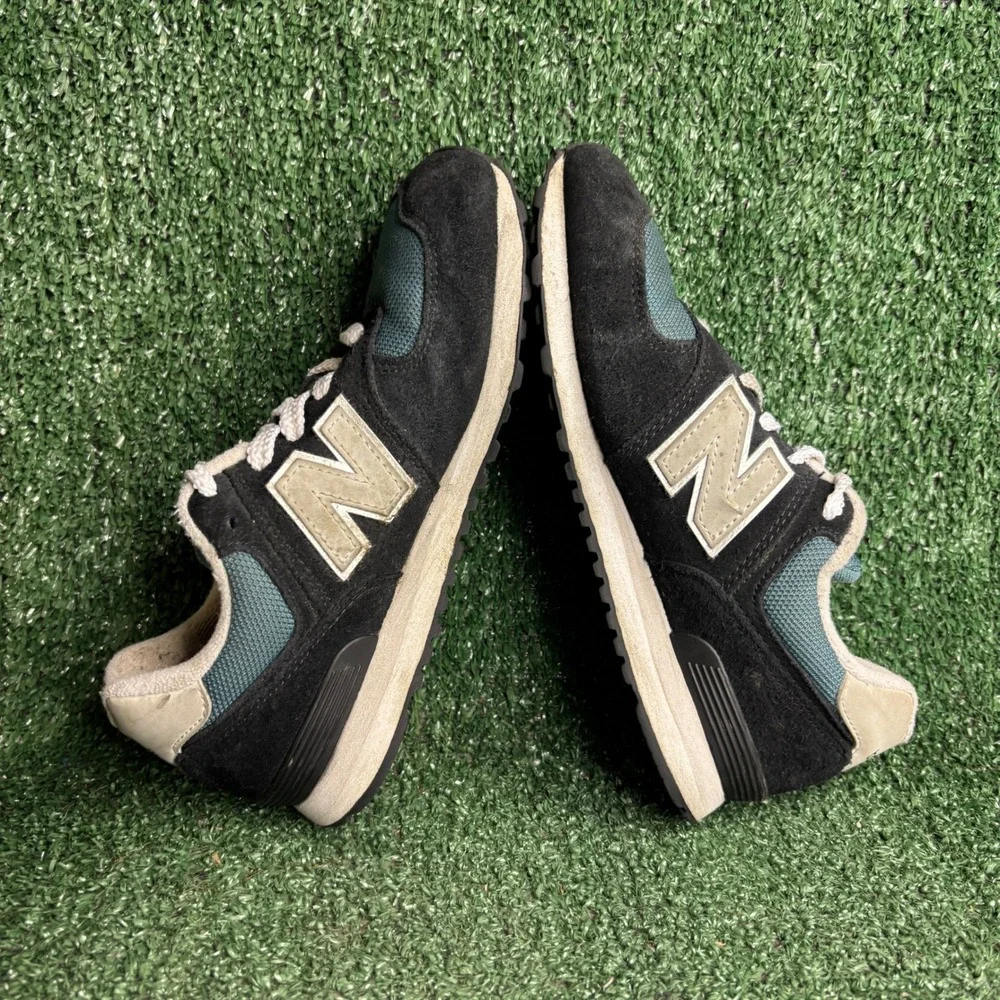 New Balance 574 PC574MGH Suede Mesh Retro Sneakers Black Grey Matter Boys Size 3